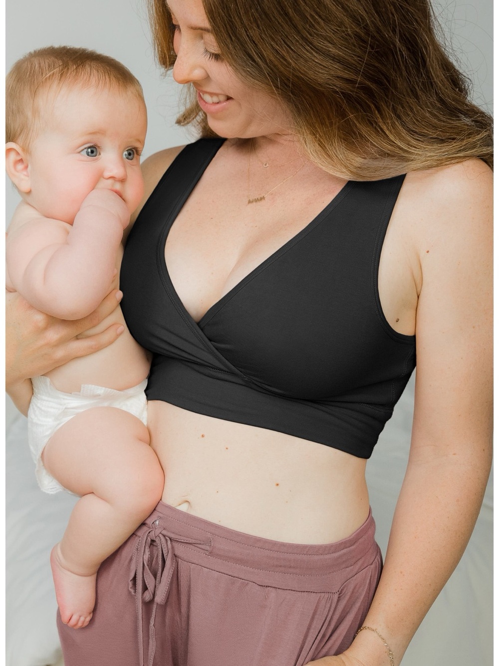 New Kindred Bravely French Terry Racerback Nursing & Sleep Bra in Black